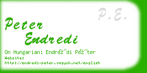 peter endredi business card